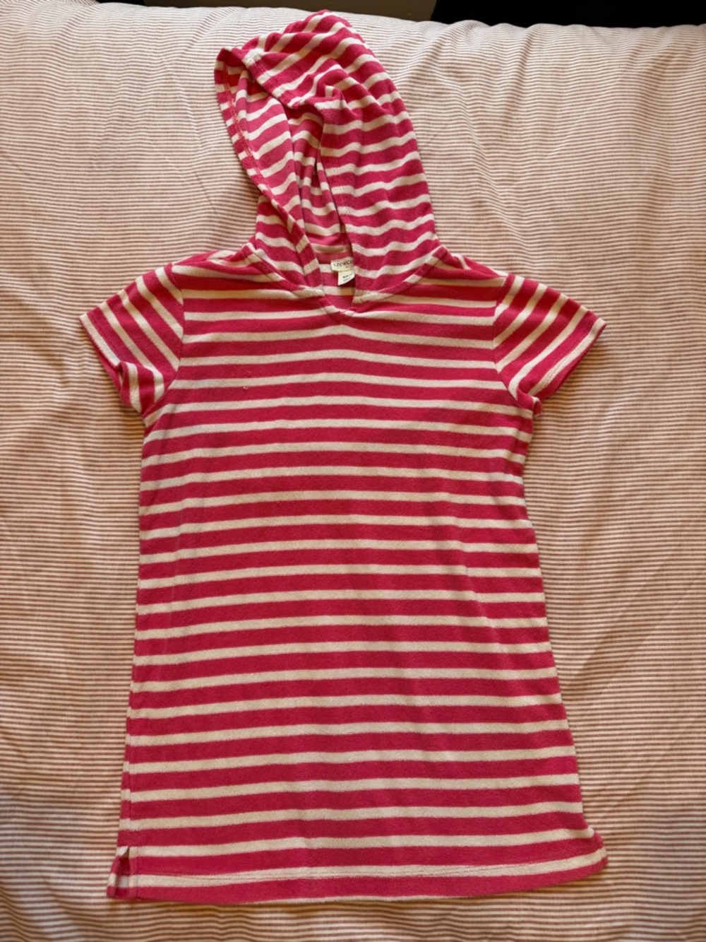 Crewcuts Pink & Cream Striped Hooded Top